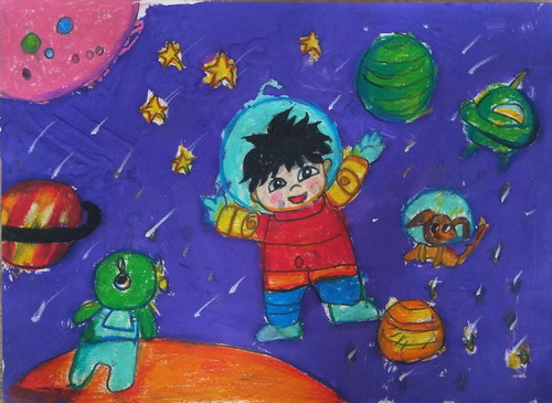 遨游太空画画好看