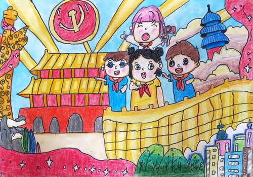 建党百年手绘图片