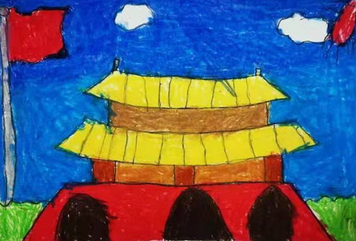 我爱北京天安门儿童画创意