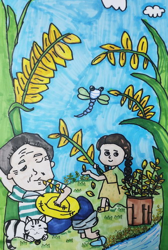 禾下乘凉儿童绘画一等奖
