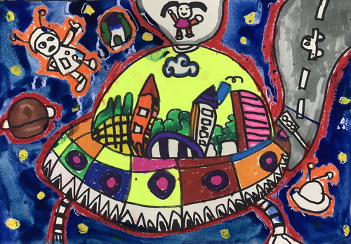 爱学习、爱劳动儿童绘画一等奖