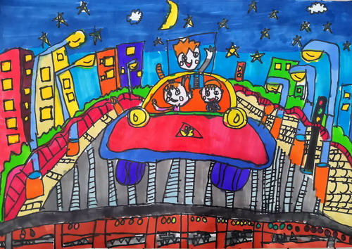 嬉戏儿童绘画简单