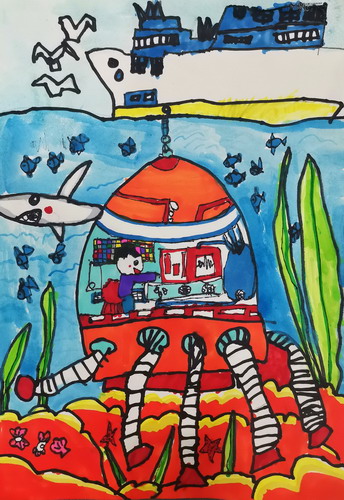 父亲的怀抱创意画简单好看