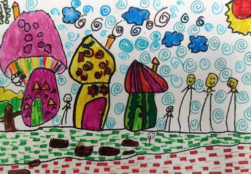 彩虹多肉画简单好看