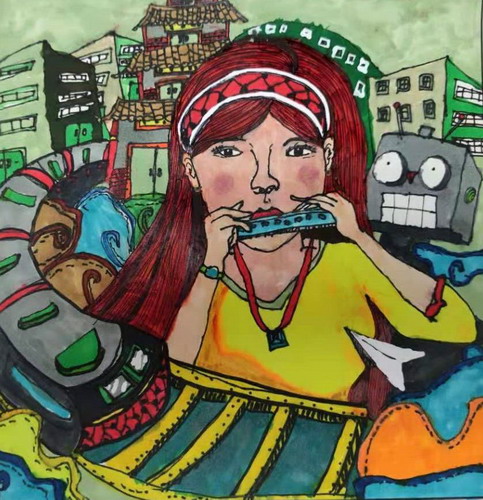 吹笛女孩绘画获奖