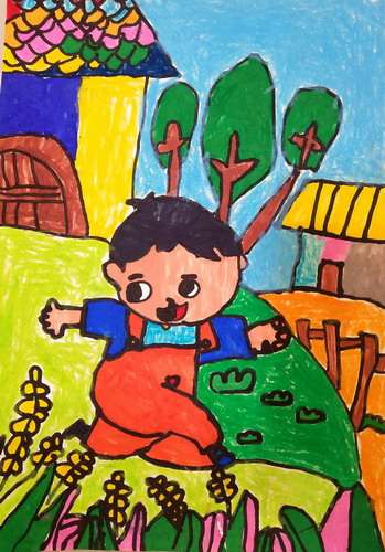 林间小路手绘画简单好看