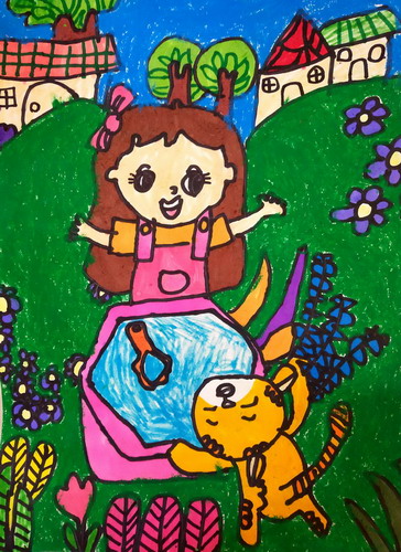 夏季戏水手绘图片