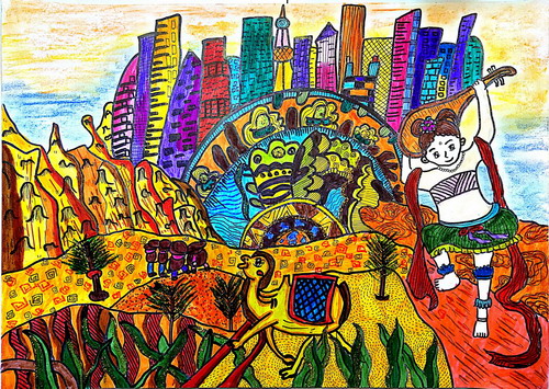 盛世驼铃儿童绘画一等奖