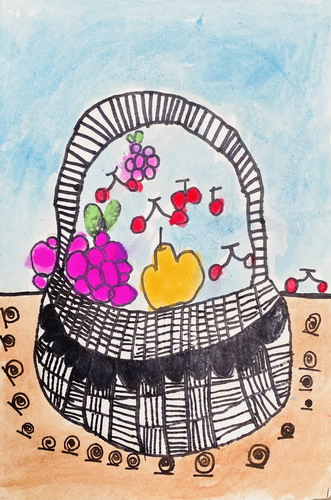 水果篮手绘画简单好看