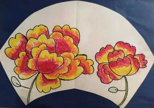 富贵牡丹儿童绘画简单