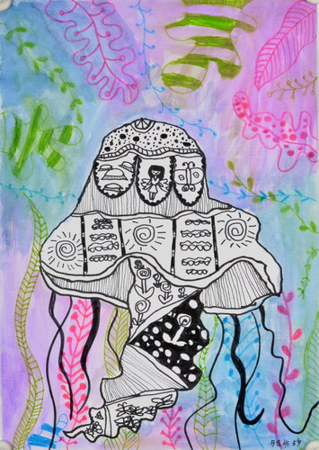 水母绘画获奖作品