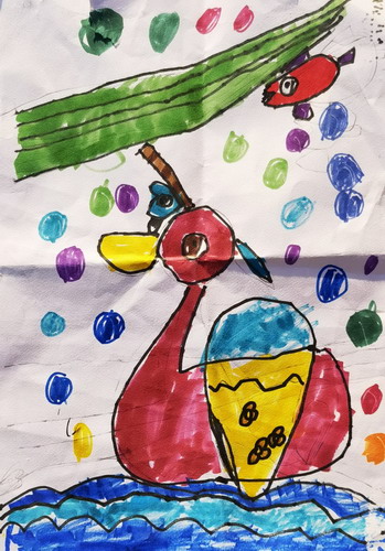 神奇的大鸟创意画简单好看