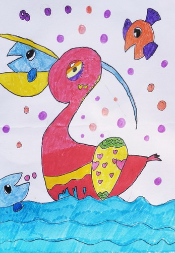 神奇的大鸟儿童画获奖