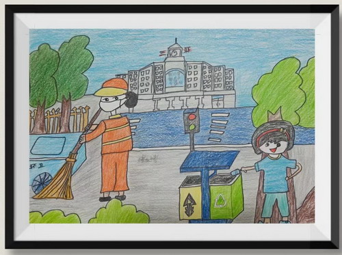 我的环卫奶奶创意画