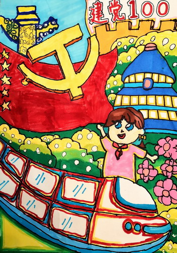 童心向党绘画作品