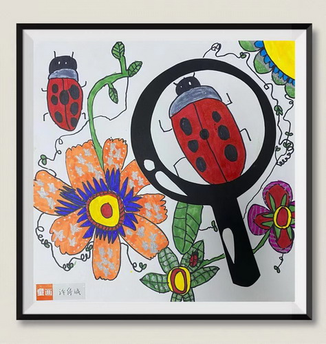 放大镜手绘画图片