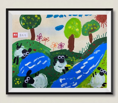 小羊肖恩儿童绘画简单