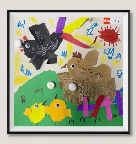 小鸡家族绘画图片