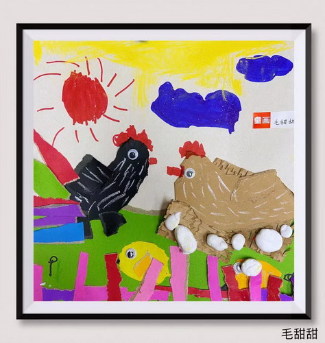 小鸡家族儿童绘画