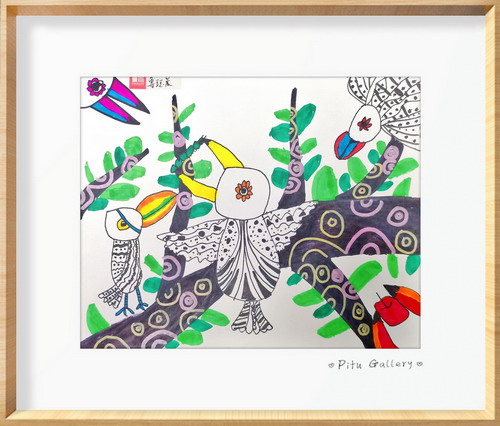 大嘴鸟手绘图片