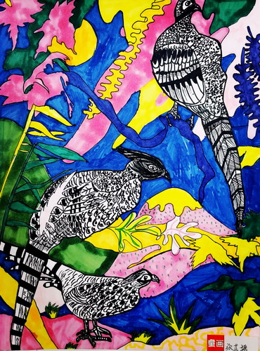 夜间的动物绘画图片