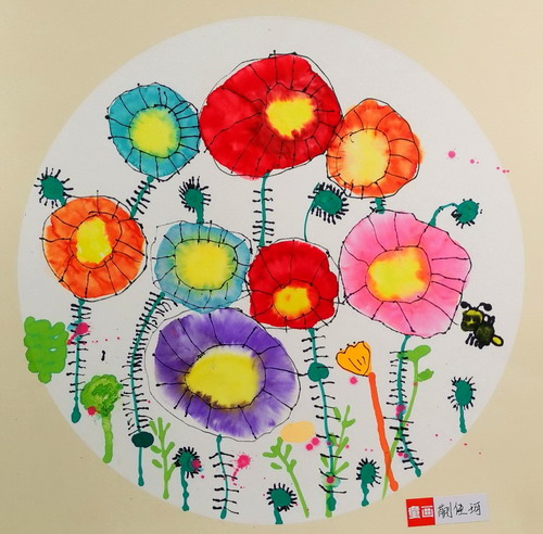 虞美人手绘图片