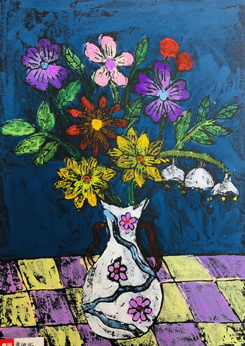 粉印版画手绘画图片