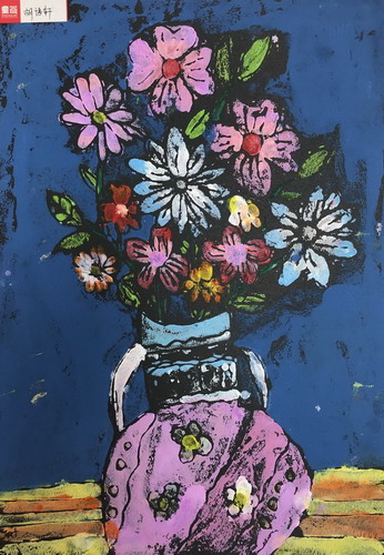 粉印版画儿童画图片