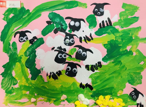 小绵羊儿童绘画