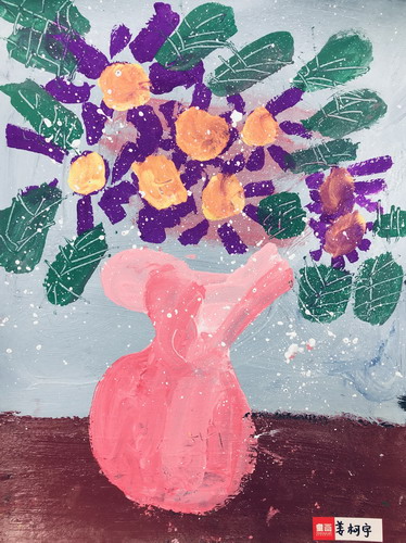 瓶花画画作品