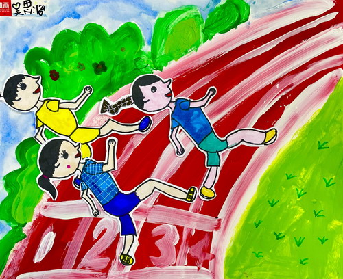 跑步的人创意画简单好看