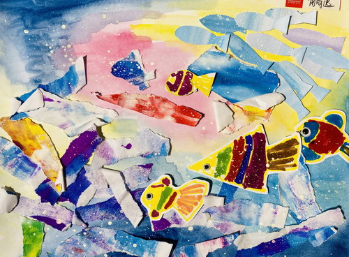 鱼儿探险画画图片
