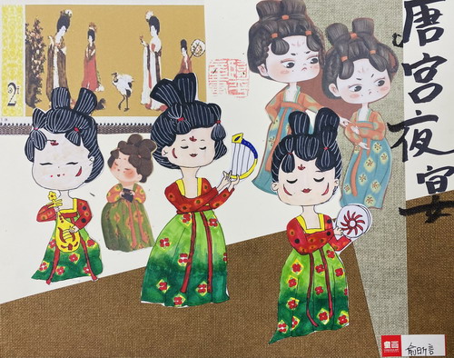 唐宫夜宴儿童画获奖