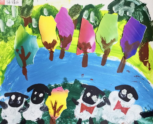 小羊肖恩手绘画一等奖