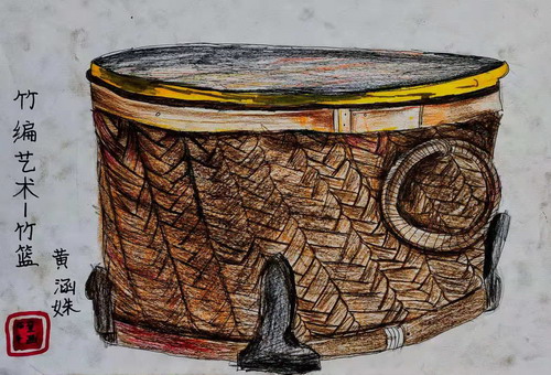 竹编艺术-竹篮画简单好看