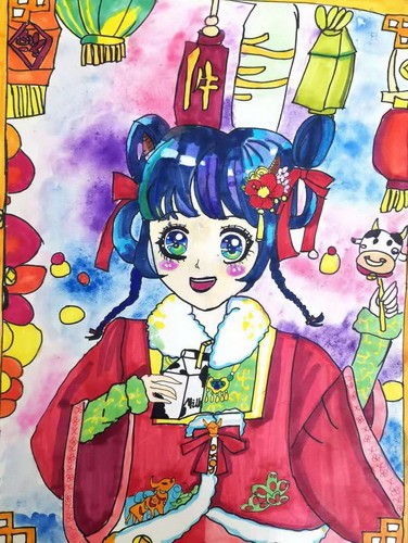 2021新年画儿童画图片