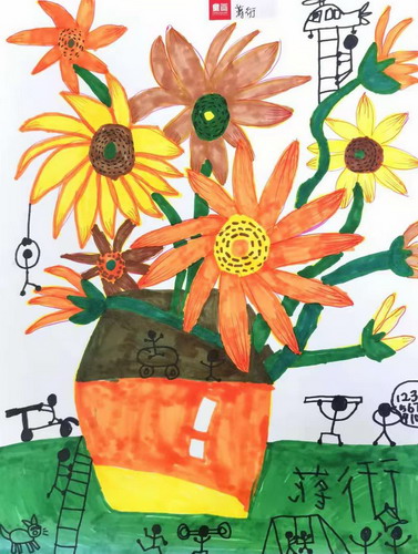 向日葵儿童画创意
