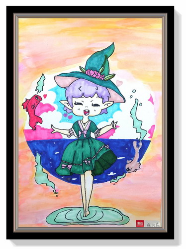 小精灵儿童画一等奖