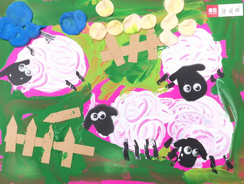 小羊肖恩绘画作品