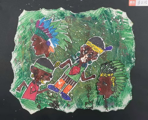 印第安人创意画