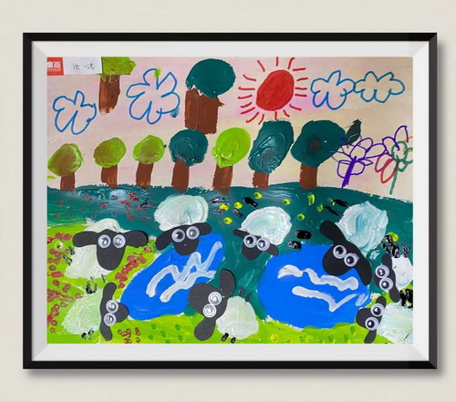 小羊肖恩手绘画简单好看