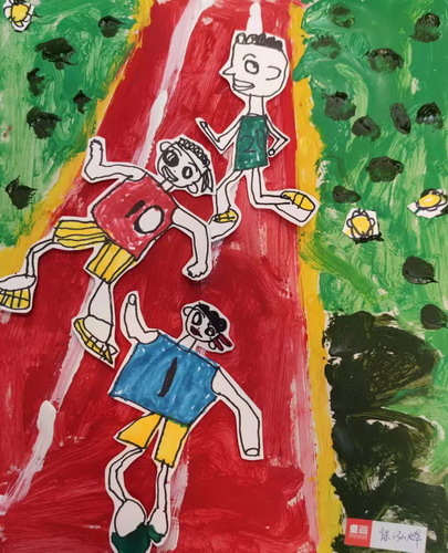 跑步运动员手绘画获奖