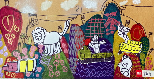 小山坡绘画作品