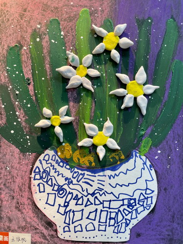 水仙花儿童画创意