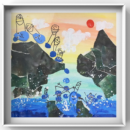 滴水穿石创意画一等奖