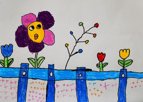 花园里画画简单