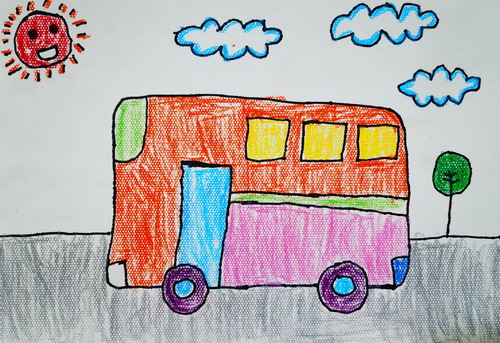 公交车画画简单