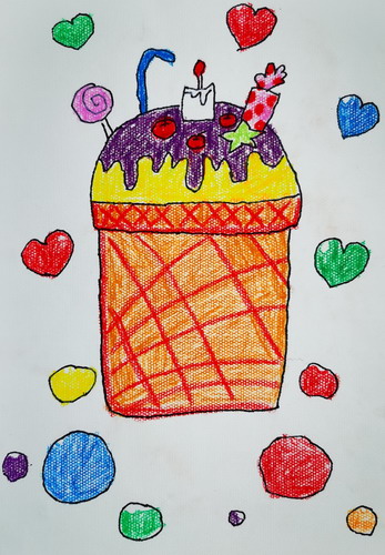 冰淇淋蛋糕儿童绘画获奖