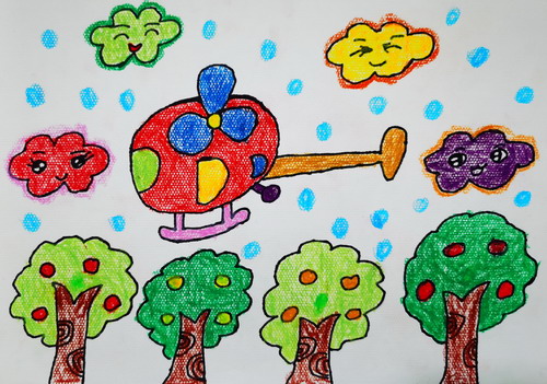 飞机和果树儿童画获奖