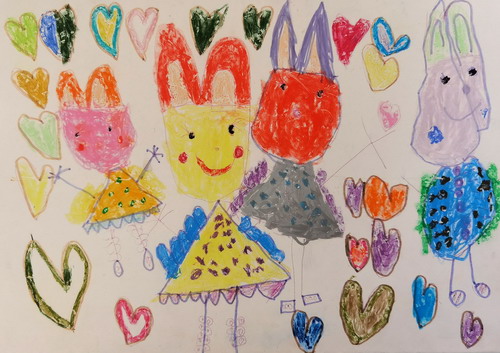 幸福森林的一家创意画获奖